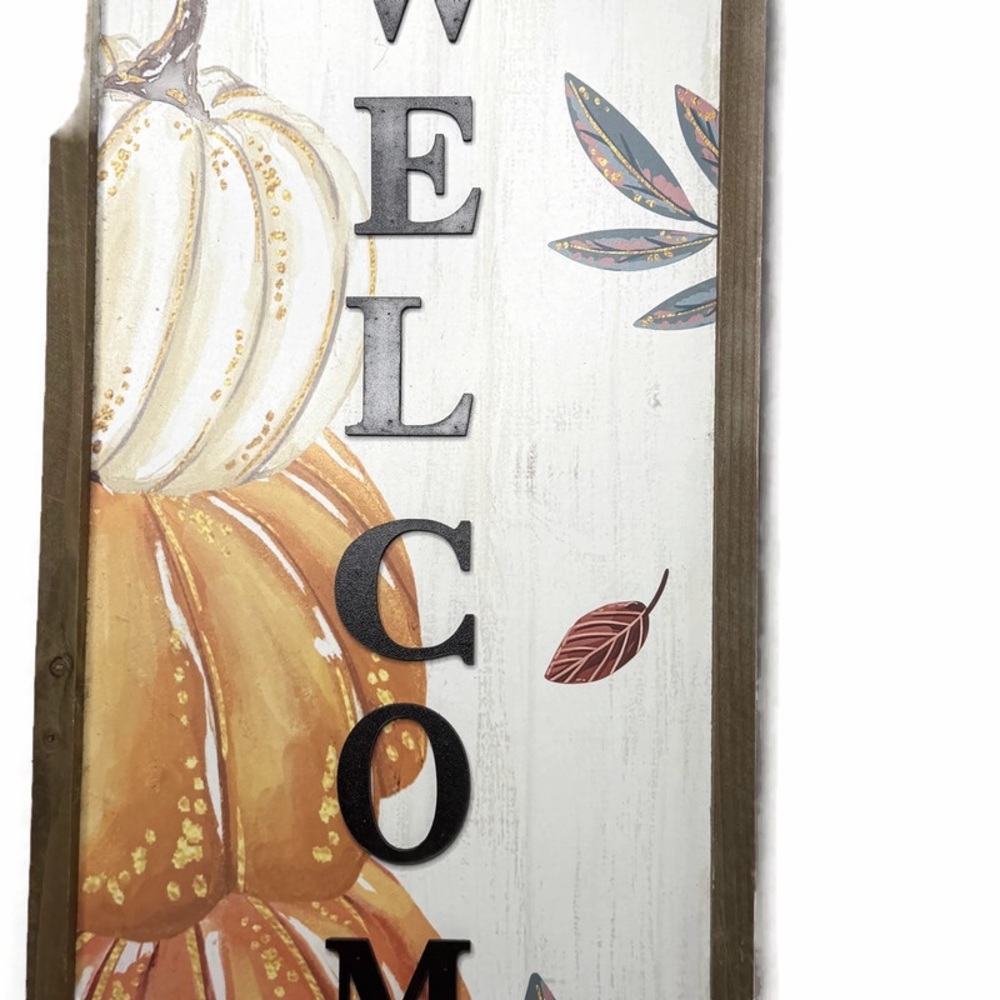 Large Rustic Wood Frame Fall Welcome Decor - Picture 3 of 13